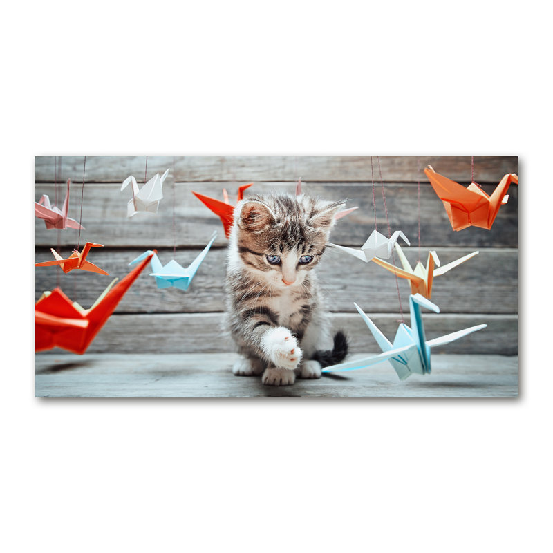 Cat Birds From Paper - No Frame Print on Canvas