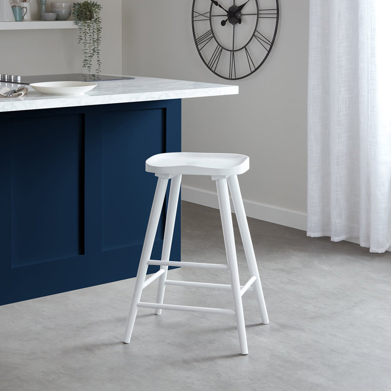 Migdalia Solid Wood Counter Stool, White