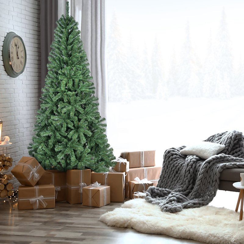 Arbre de Noël artificiel de 7 pi avec 774 pointes, branches articulées pour une installation et un démontage rapides, base en métal solide, parfait pour les petites salles de fêtes, avec rangement pratique,