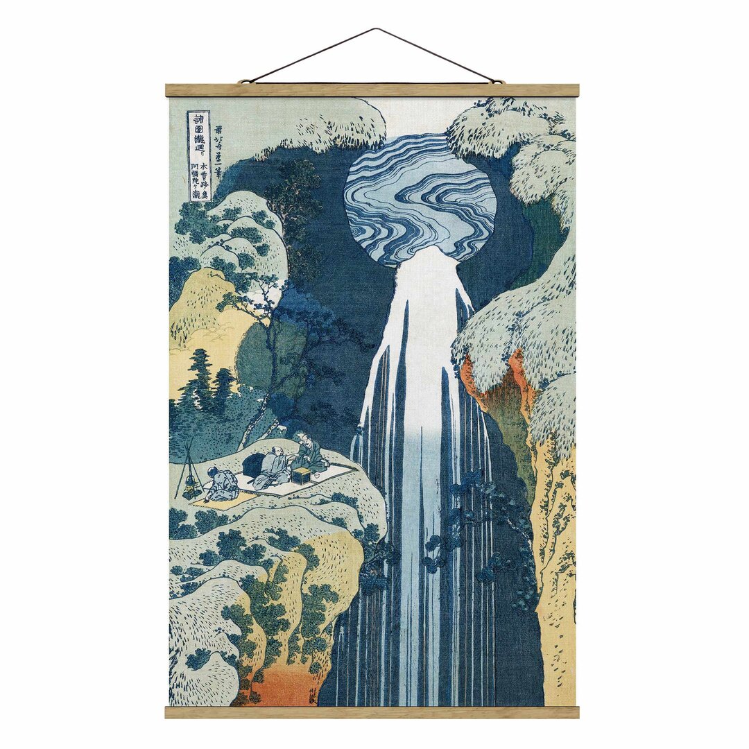 Stoffbild The Waterfall of Amida von Katsushika Hokusai