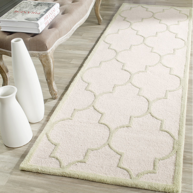 Rotteck Geometric Wool Hand Woven Area Rug, Runner 76 x 244 cm