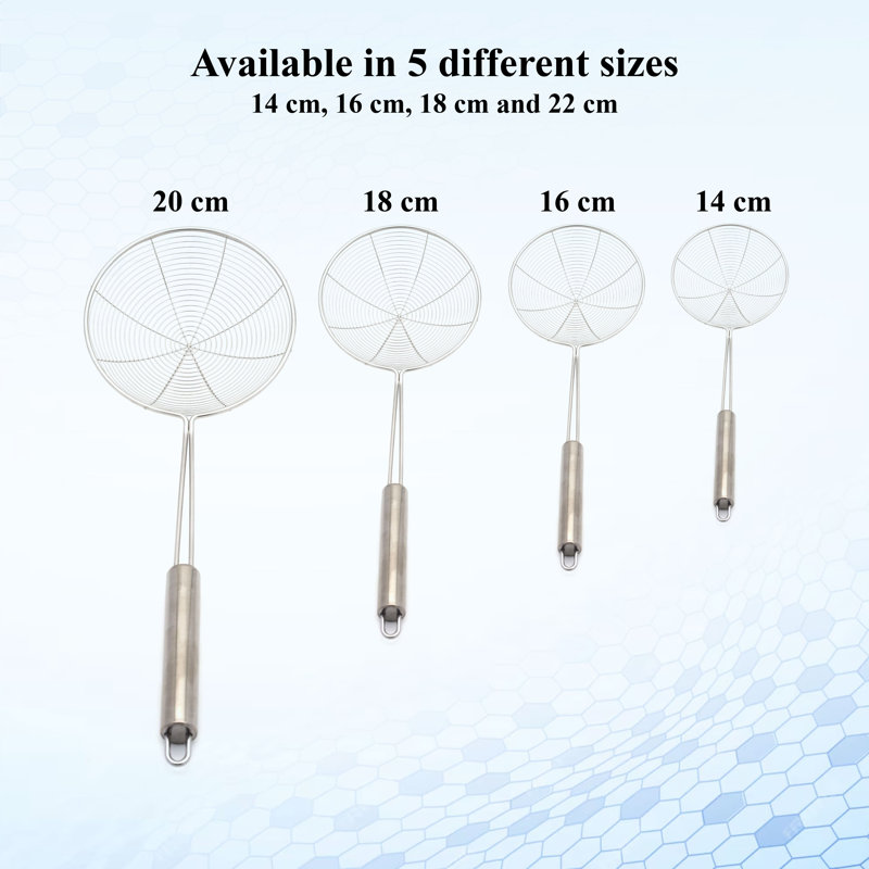 Buckingham Stainless Steel Strainer Ladle Skimmer with Non-Slip Handle, 5 cm H x 40.5 cm W x 14 cm D