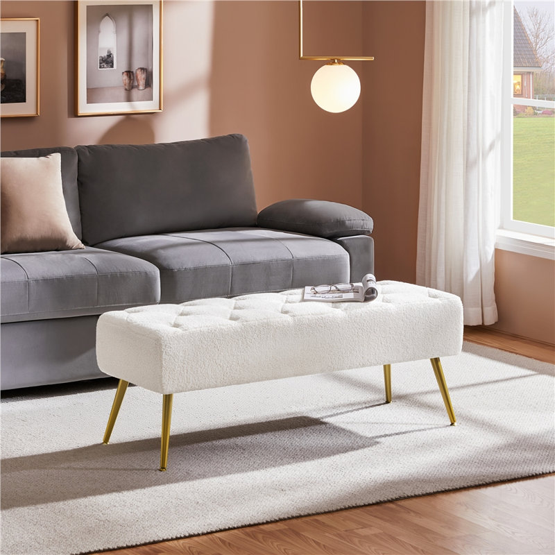 Banc de chambre rembourré Italee, Ivoire ivoire