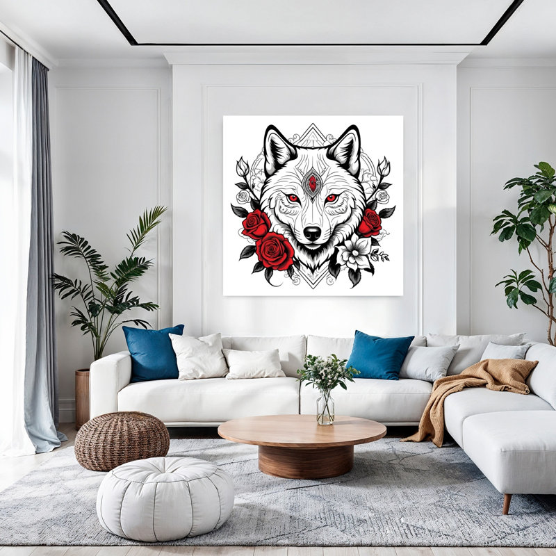 Art contemporain, fleur de loup rose contemporain, forêt, H 48 po x l 48 po