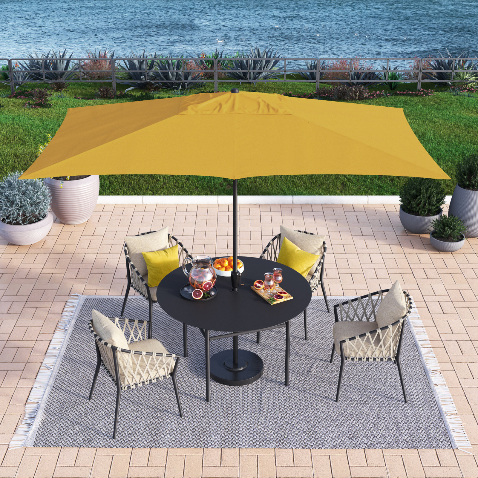 Toscana 5.8' Umbrella, Yellow - Polyester