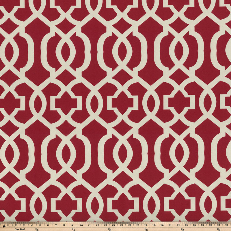 Red and White Geometric Outdoor Throw Pillow Set