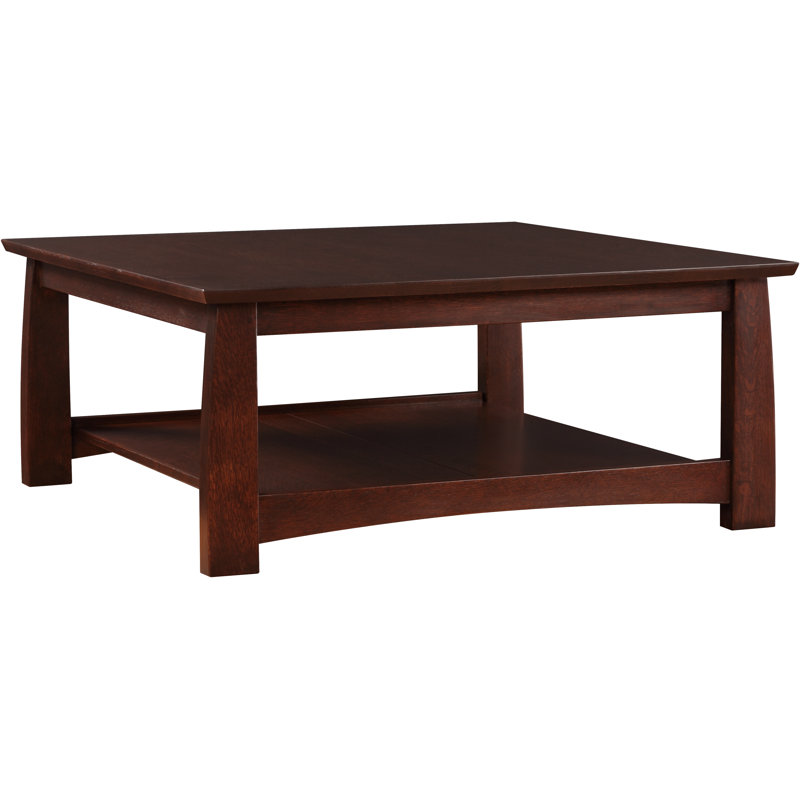 Highlands Solid Wood 4 Legs Coffee Table with Storage, Madison