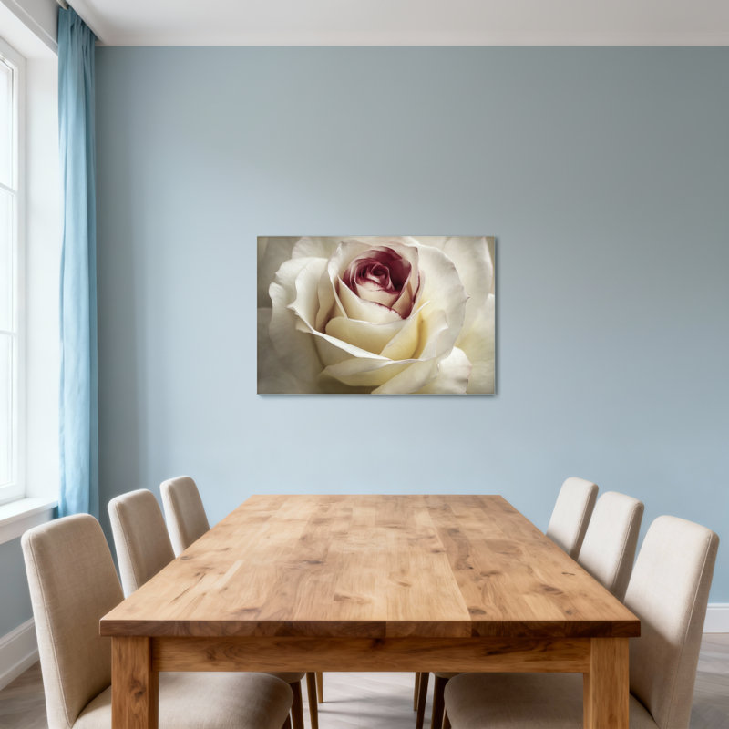 Plantes et fleurs - rose blanche avec gros plan mauve Z251224084240944477, H 32 po x l 48 po