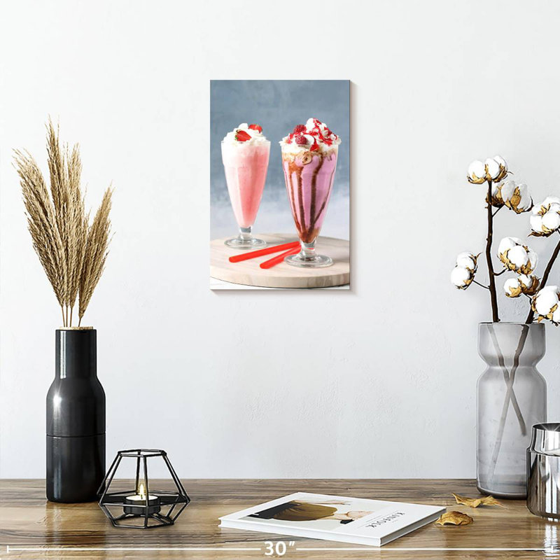Yarlin Pink Berry Milkshakes, 24" H x 16" W