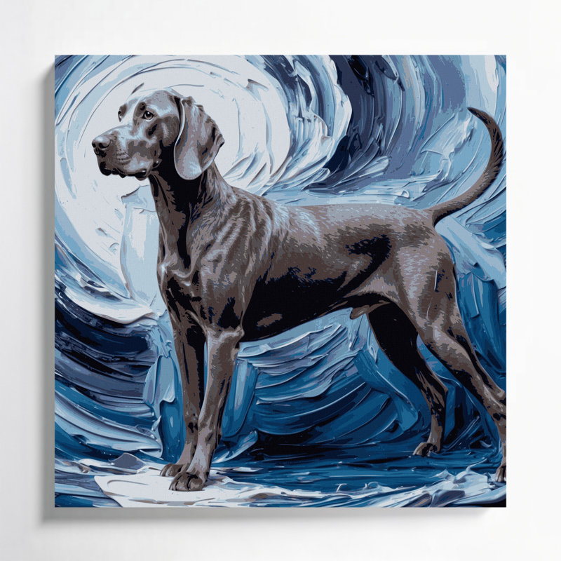 «Dogs Weimaraner», art mural sur toile grise, H 12 po x l 12 po