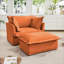 Fauteuils | Housse pour fauteuil moderne avec repose-pieds et repose-pieds | Orange | Chenille