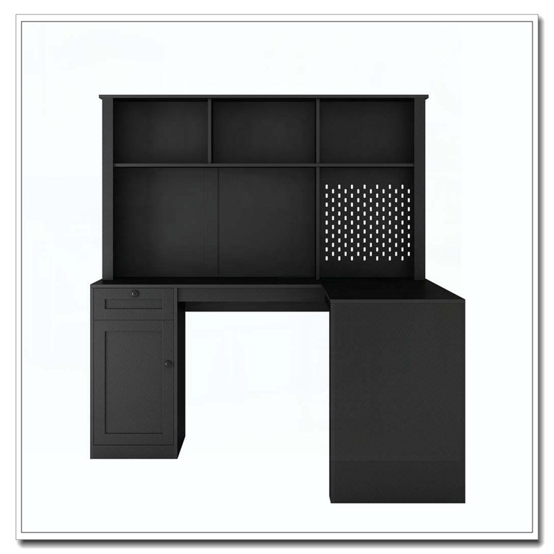 Bureau en L, Noir 1