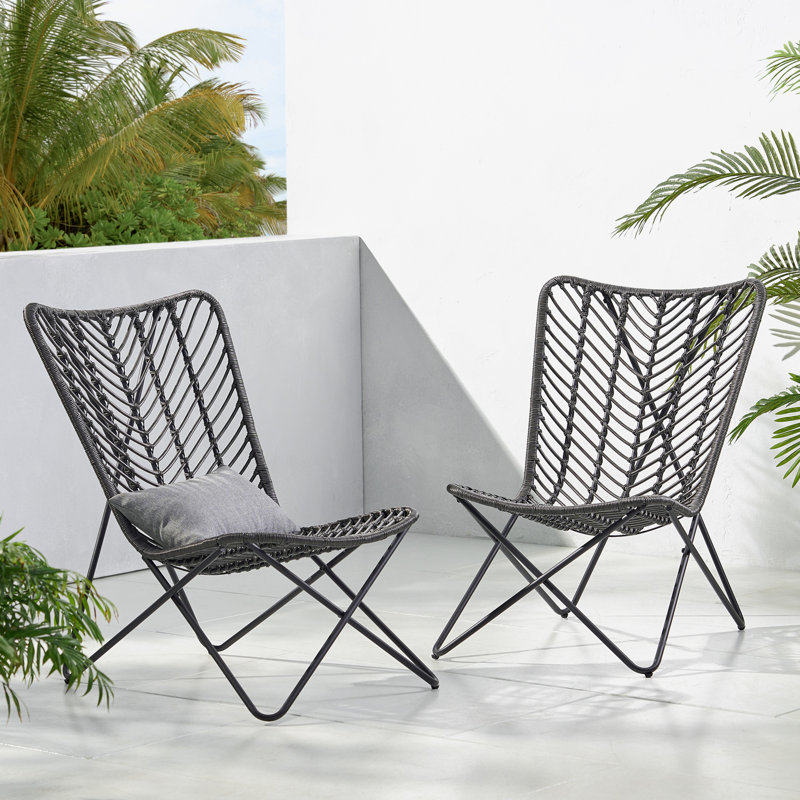 Chaise d'extérieur 2 pièces, Gris