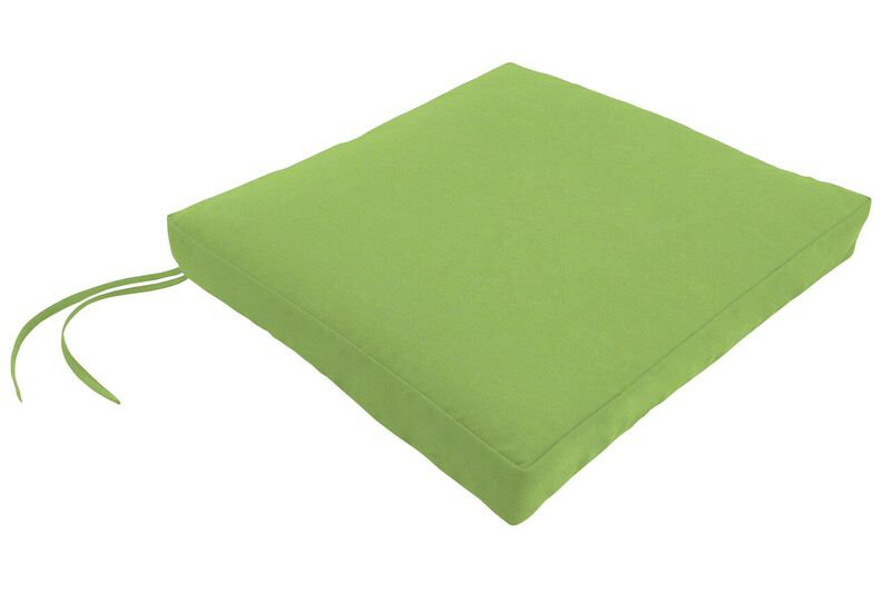 Sunbrella Dining Chair Cushion, 2.5" H x 19" W x 18" D, Canvas Ginkgo Sunbrella® Canvas