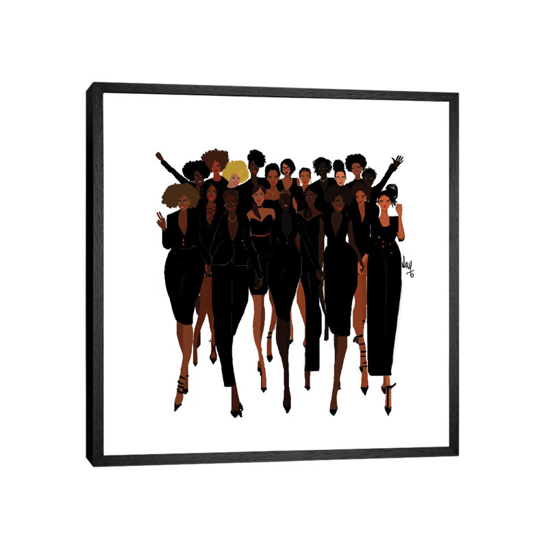Walking Together by Nicholle Kobi - Print on Canvas, 45.72 cm H x 45.72 cm W, Black Framed Canvas