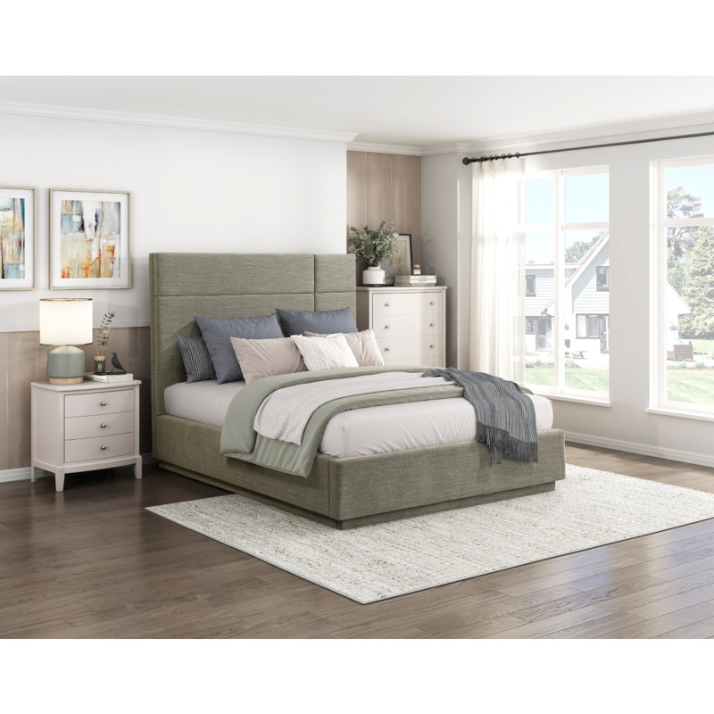 Hammondville Modern Upholstered Platform Panel Bed