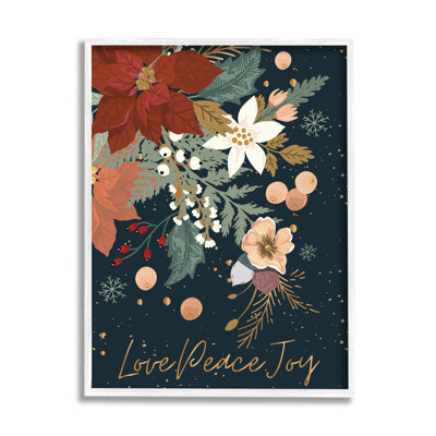 Love Peace Joy Winter Florals Seasonal Sentiment - impression