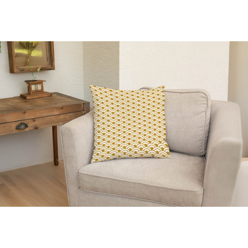 Coussin décoratif Traditional Traditional Wave, Golden Ochre Geometric