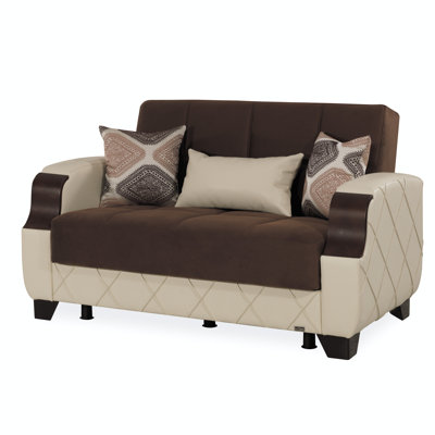 Olivo 62 in. Fabric Upholstered 2-Seater 3-in-1 Sleeper Loveseat Sofa Bed with Storage by Orren Ellis