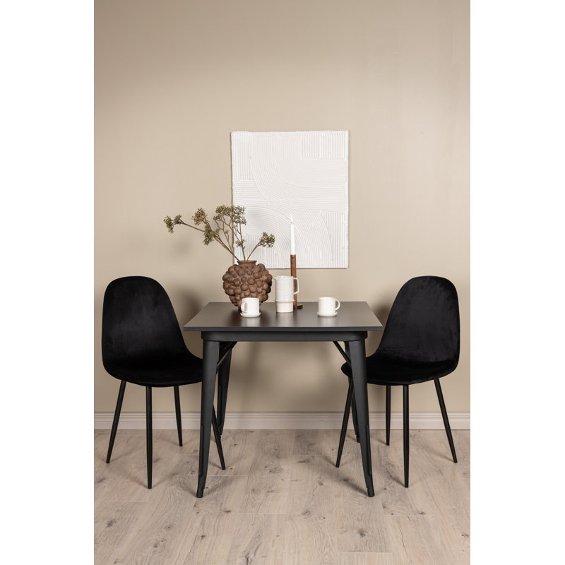 Stockport 2 - Person Dining Set, Black, Black