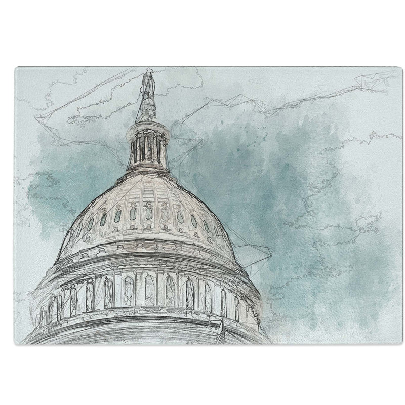 Tempered Glass Capitol Hill House Chopping Board, 28.5 cm W x 20 cm L