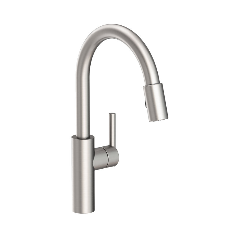 East Linear Pull Down Single Handle Kitchen Faucet, Stainless Steel (PVD)