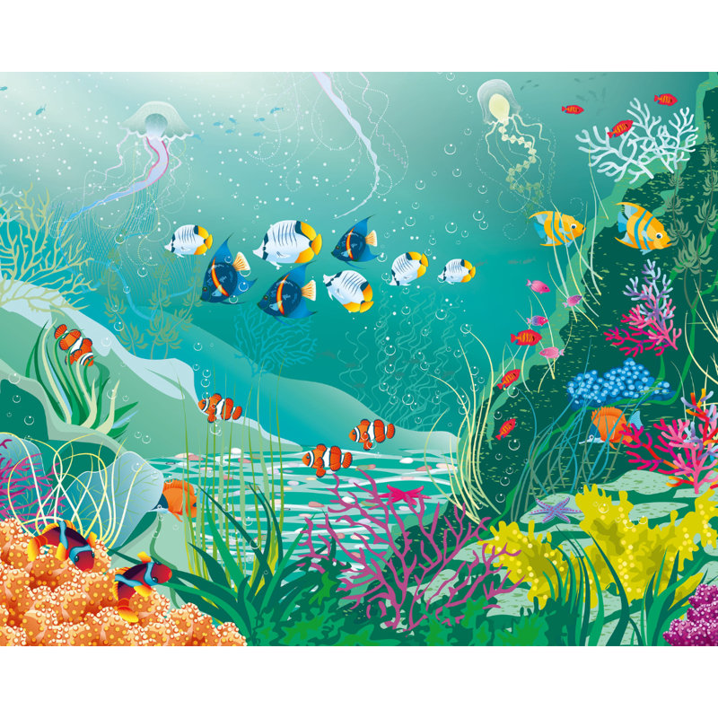 Under The Sea Adventure - Wall Mural, 280cm L x 350cm W, Green