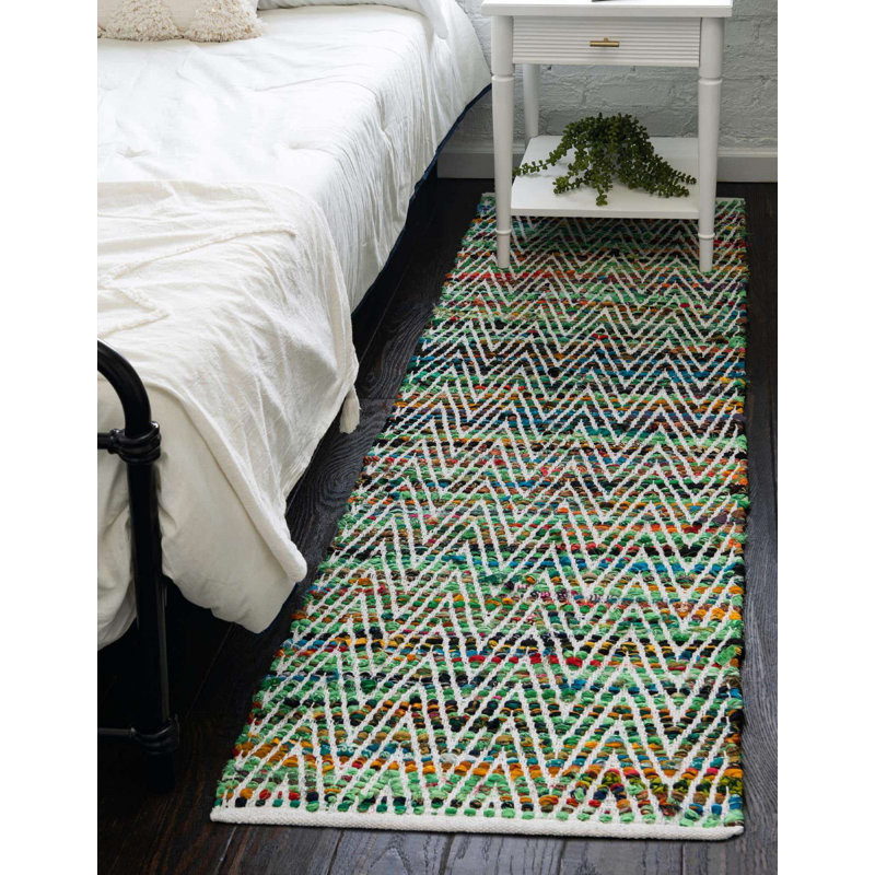 Cotton Abstract Indoor Rug, Rectangle 8' x 11'