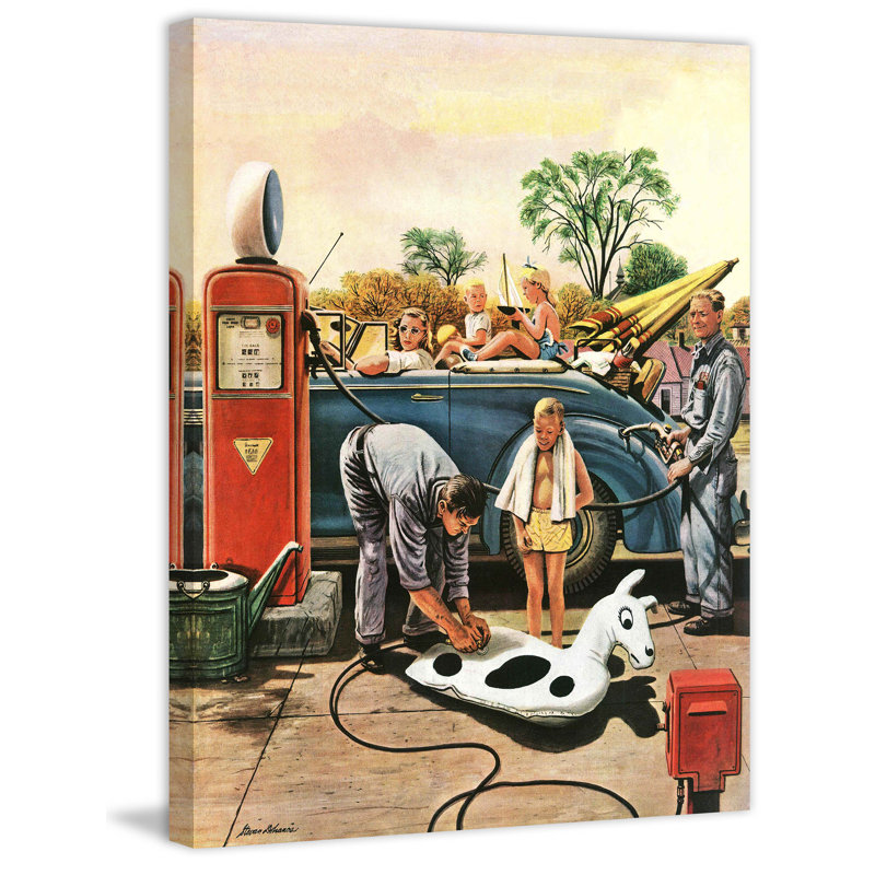 «Inflating Beach Toy» par Stevan Dohanos, reproduction sur toile tendue, H 31 po x l 24 po