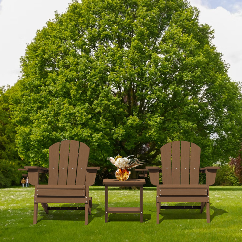 Folding Resin Adirondack Chairs (set Of 2), Brown