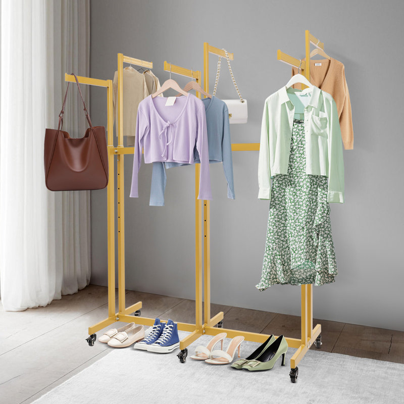 Porte-vêtements avec roulettes, Or
