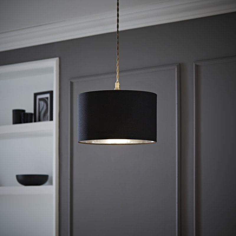 Takishia Linen Blend Lamp Shade in Black, 15cm H  x 25cm W  x 25cm D