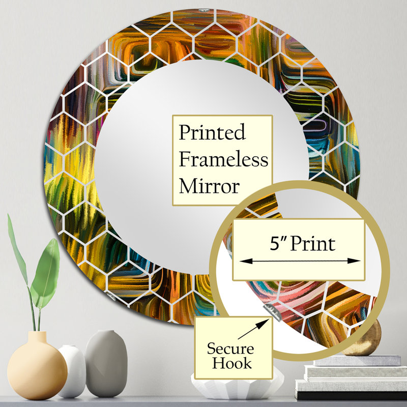 Color Fusion II - Miroir mural moderne, 24 po x 24 po