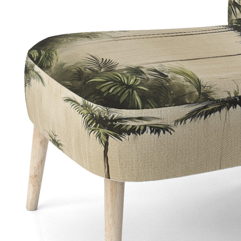 Chaise d'appoint Palm Trees - Chaise d'appoint en palmiers verts dans la forêt tropicale, Side Chair Armless