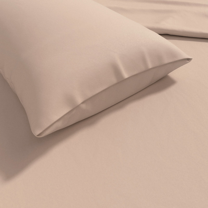 Ensemble de draps ultra-doux en microfibre prélavée, Vieux rose, Ensemble de draps pour lit double + drap-housse + 