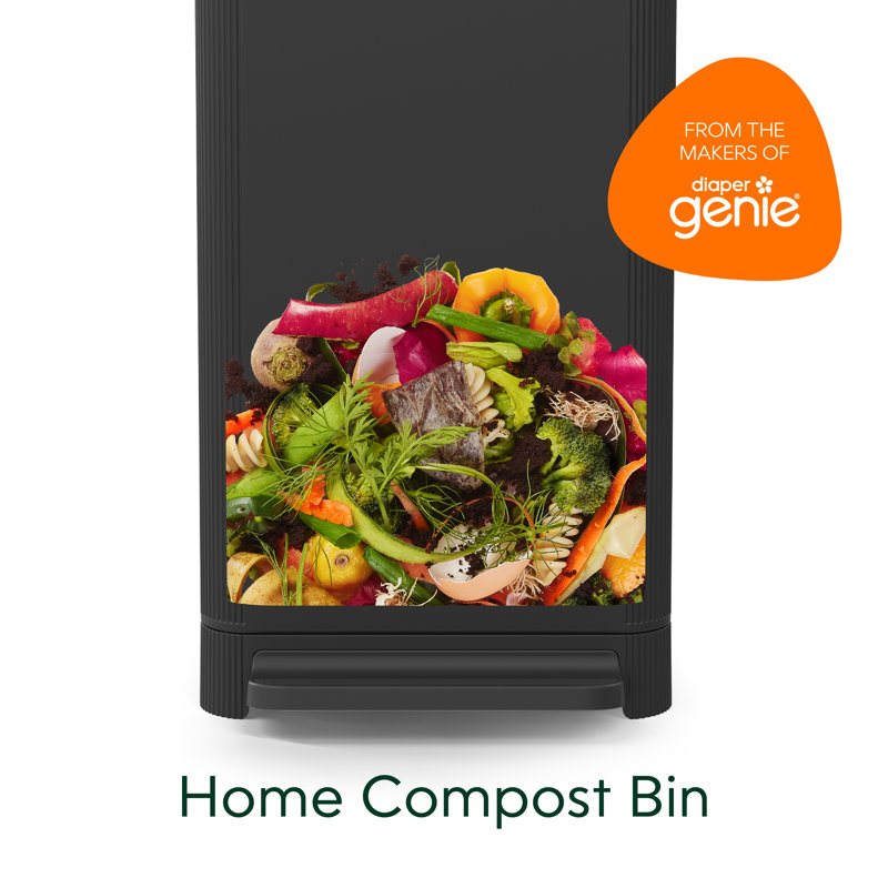 Black Stainless Steel 3.6 Gallon Indoor Compost Bin