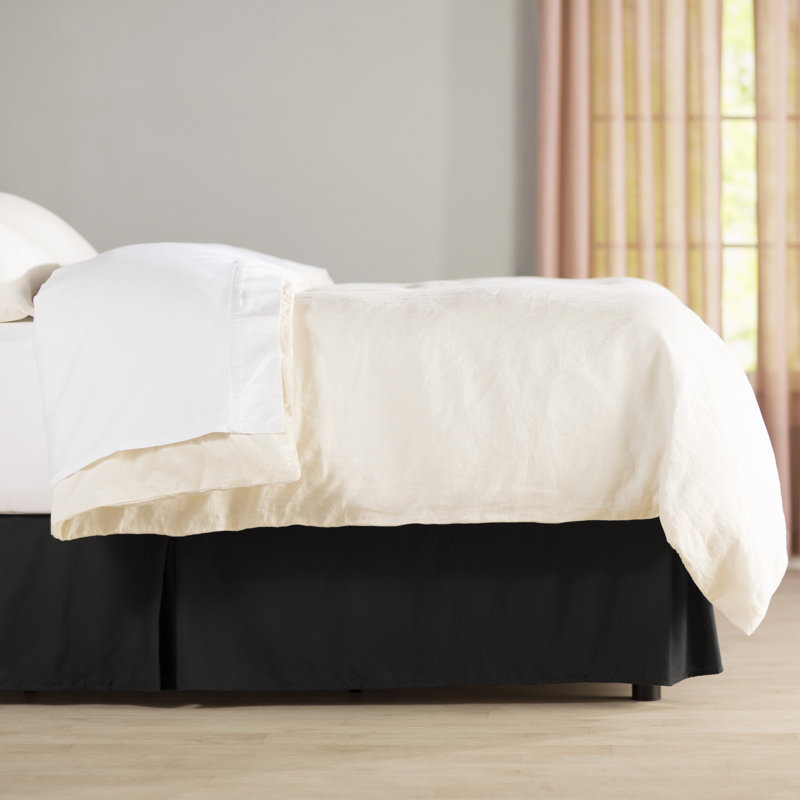 Jupe de lit en microfibre 14 po - Basics by Wayfair ™, Noir, Double