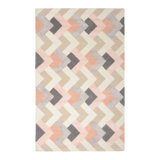 Right Away Chevron Area Rug in Ivory/Pink/Gray