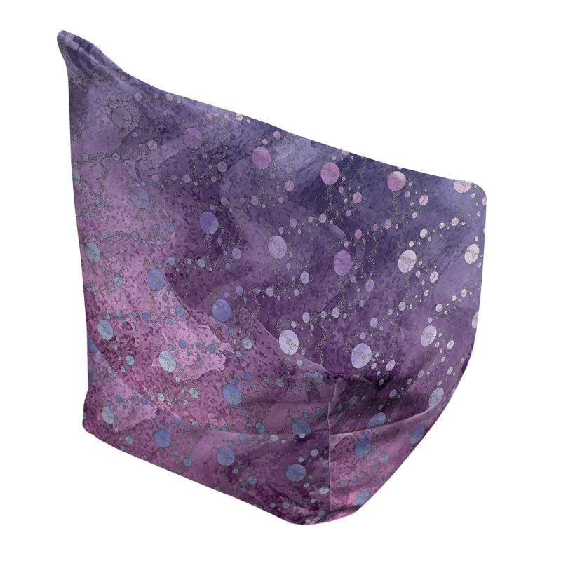Fauteuil sac de pois Leffel, H 27 po x l 30 po x P 25 po, Pouf fauteuil, Bleu / Rose