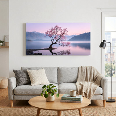 Ensemble de 1 tableau sur toile Arbre rose