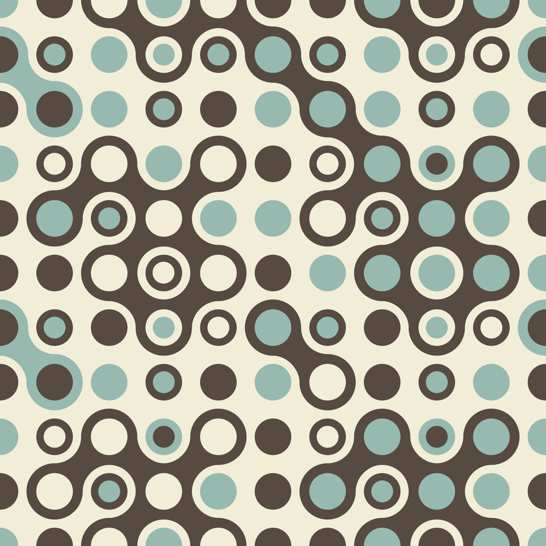 Retro Circle Seamless Pattern von Anastasiia-Ku - Kunstdrucke auf Leinwand