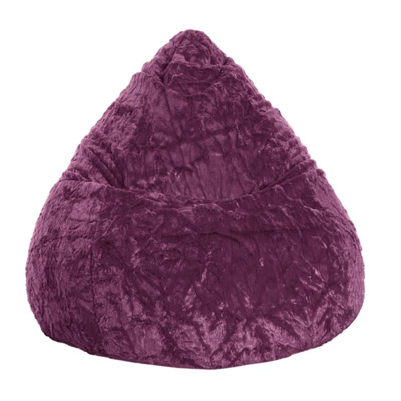 Fauteuil à billes et chaise longue Fluffy, Polyester fausse fourrure mauve