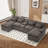 5 Piece U Shape Sectional Sofa Cloud Couch Double Chaise Sectional Couch with Console-685234339