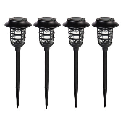 Black Solar Pathway Light Set of 4