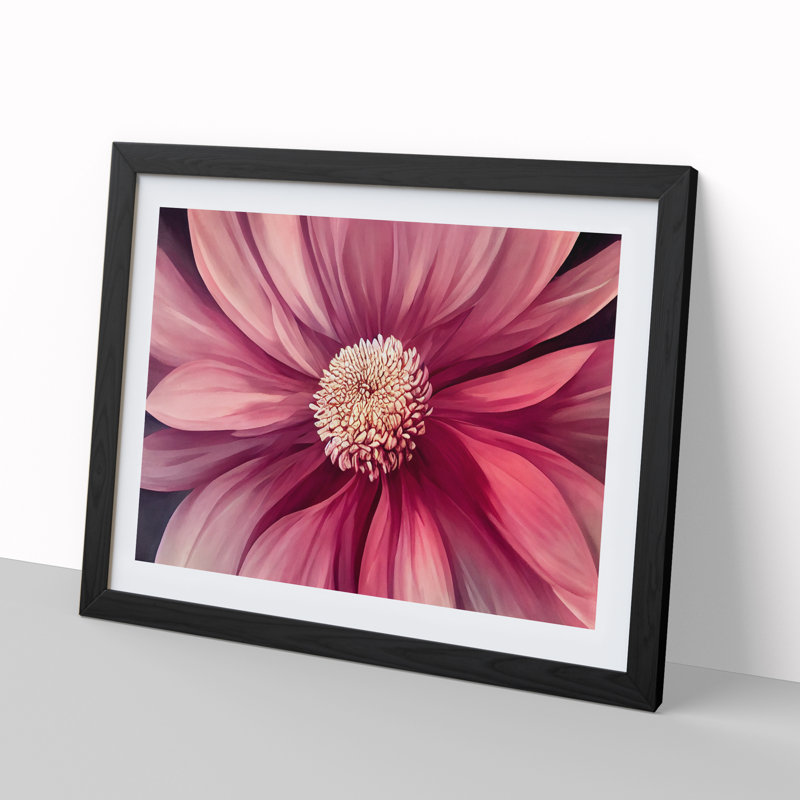 Excellent Flower - Single Picture Frame Print, 46cm H x 64cm W x 2cm D, Black