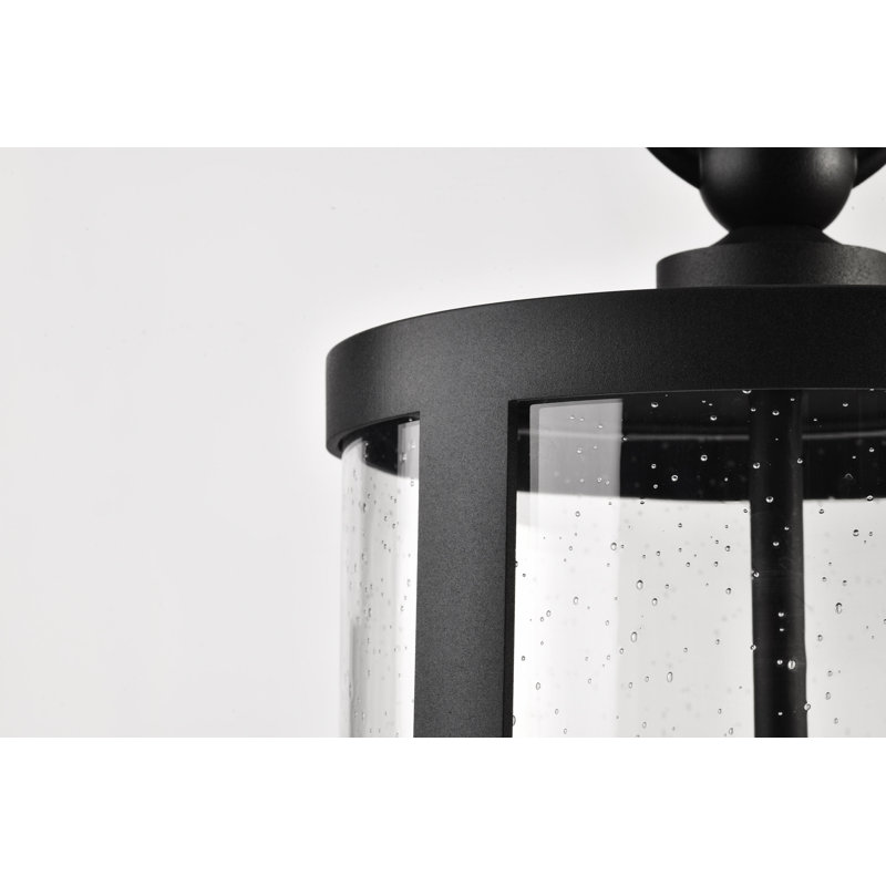 Alvelo - 2 Light Post Top - Matte Black with Clear Seeded Glass