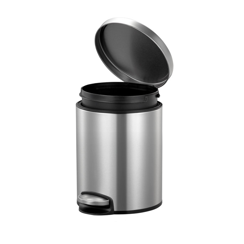 Eva Steel Step On Kitchen Trash Can, 5 L, Stainless Steel