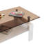 Table basse rectangulaire avec plateau de rangement en verre trempé et panneau de fibres à densité moyenne Fraiya-97769656-97769659