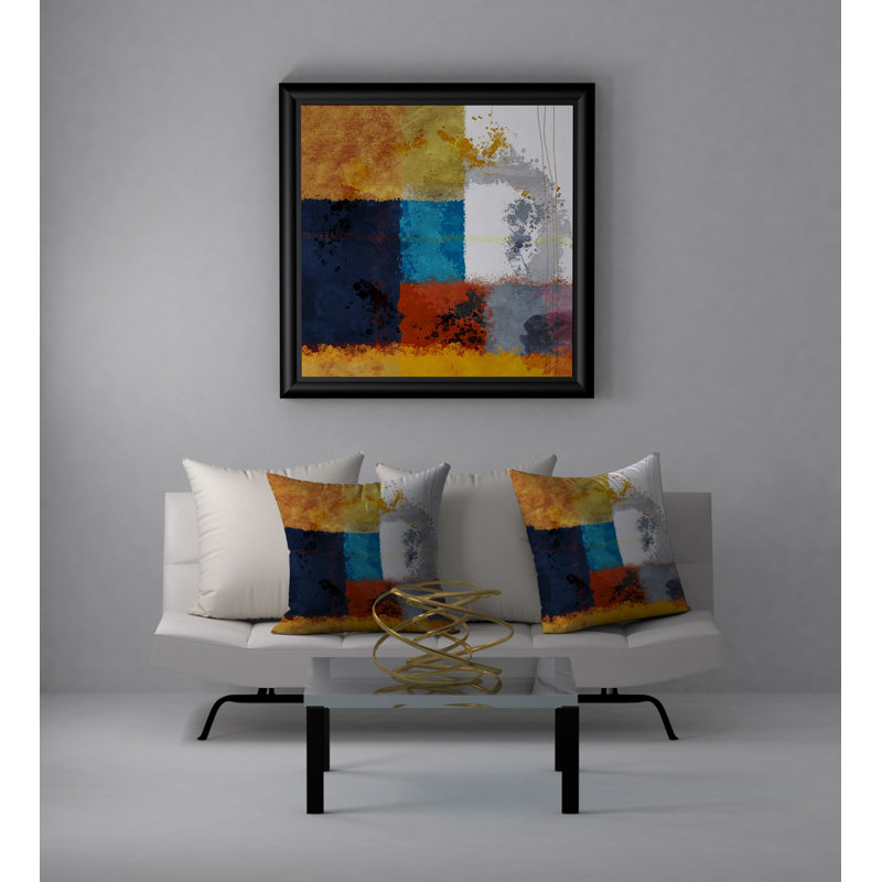 Abstract Throw Pillow, 18" H x 18" W x 5"D
