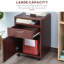 Organisateur de rangement mobile avec tiroir et armoire, support d'imprimante avec roulettes, brun